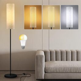 Сучасна LED торшерна лампа Hzitcigm для вітальні та спальні, 175 см, 12W, E27, з 3 режимами освітлення, лляний абажур, ретро дизайн, з ножним вимикачем