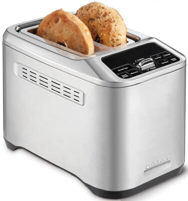 Тостер Cuisinart Smart Elite 2-слотовий | Нержавіюча сталь | Для хліба ручної роботи | Функція пам'яті | Підйомний механізм QuickView | Режими для бутербродів, підігріву та розморожування