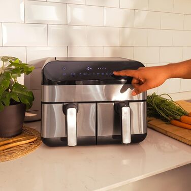Аерофритюрниця Cecotec CecoFry Advance Double 9 л, 2850 Вт, цифрова, без олії, з двома кошиками та технологією PerfectCook