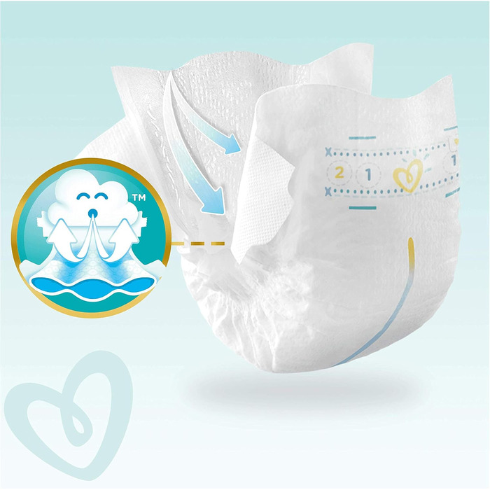 Підгузки Pampers розмір 1 (2-5 кг), 100 шт (2 упаковки по 50 шт), місячний запас