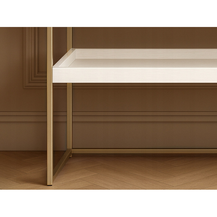 Консоль Mebel-Partner біла, золотиста матова 110 x 76,5 x 35 см