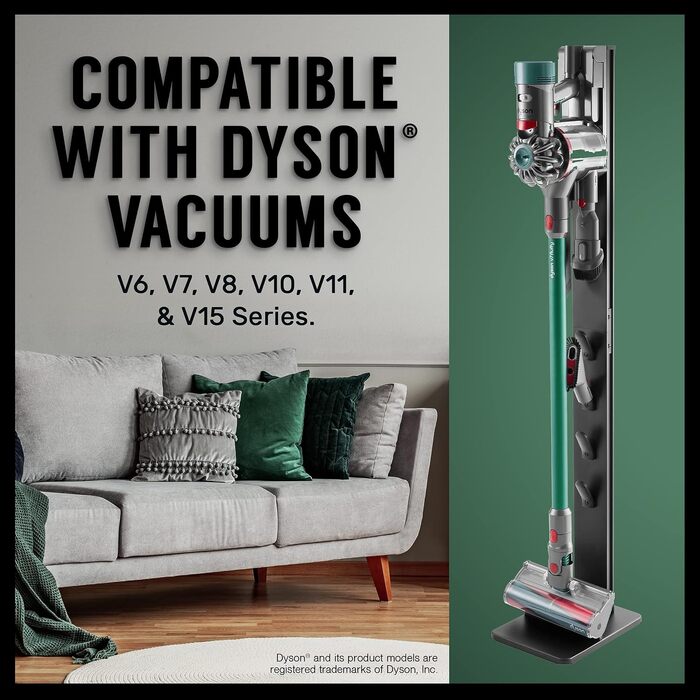 Тримач та стіна-органайзер TechOrbits для пилососів Dyson V11, V10, V8, V7 — док-станція з аксесуарами з алюмінію