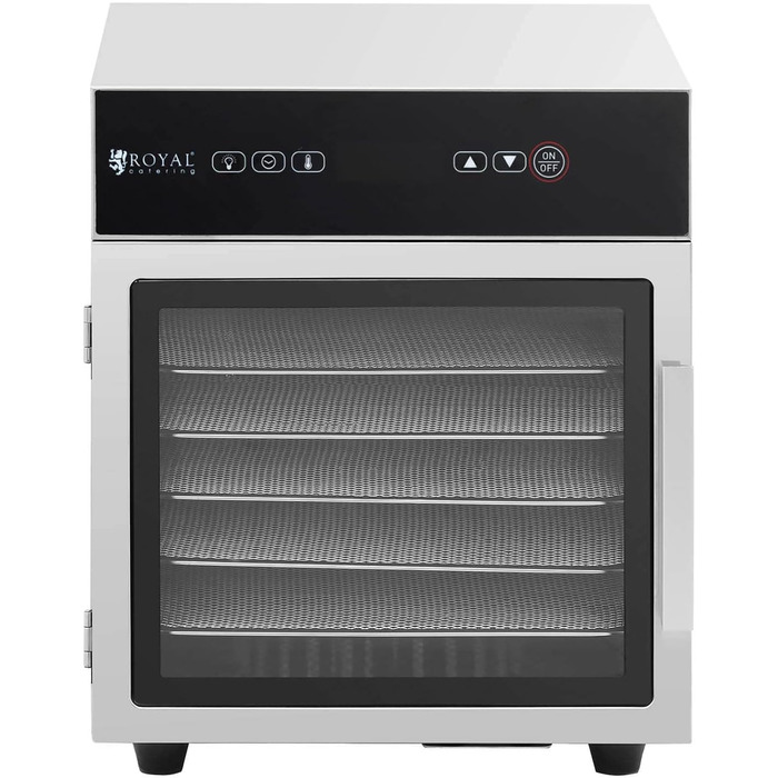 Дегідратор для фруктів Royal Catering RCDA-500/15S, 500 Вт, 6 лотків, нержавіюча сталь