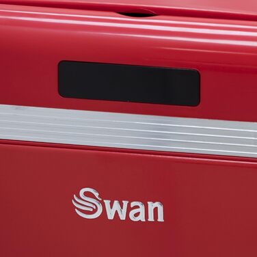 Відро для сміття Swan Retro з датчиком руху, 45 л, металеве, червоне. Інтелектуальний контейнер для переробки від Swan
