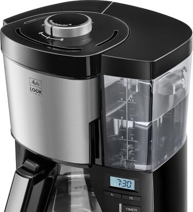 Кавоварка фільтр Melitta Look Timer з таймером, скляна колба, краплезахист, 10 чашок, чорна