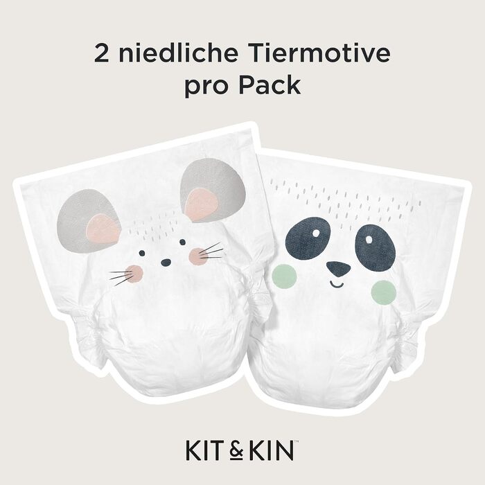 Преміум підгузки для новонароджених Kit & Kin, розмір 1 (2-5 кг), гіпоалергенні та веганські, 152 шт