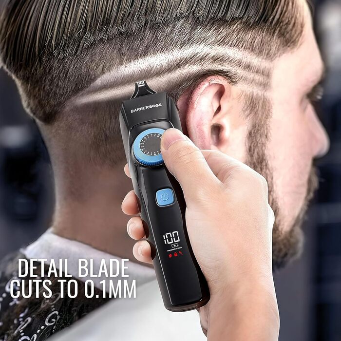 BarberBoss 3-в-1 набір для чоловіків: машинка для стрижки волосся, бороди та триммер, з прецизійним регулюванням, лезами, індикатором заряду, USB-зарядкою, водонепроникний, QR-6087