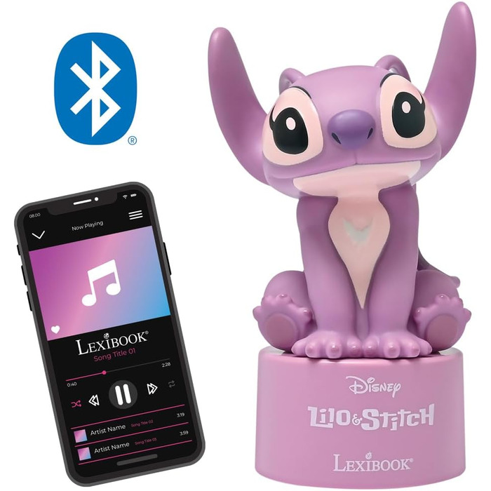 Дитячий Bluetooth-нічник Lexibook Disney Stitch & Angel, рожевий, модель NS02D1