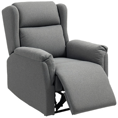HOMCOM Recliner, Реклайнер для телевізора з функцією відкидання, Реклайнер для телевізора з пружинною пружиною, М'який реклайнер, крісло вантажопідйомністю до 150 кг для вітальні, спальні, темно-сірий