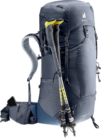 Рюкзак для трекінгу Deuter Aircontact Lite 50+10 л, легкий, чорний-синій