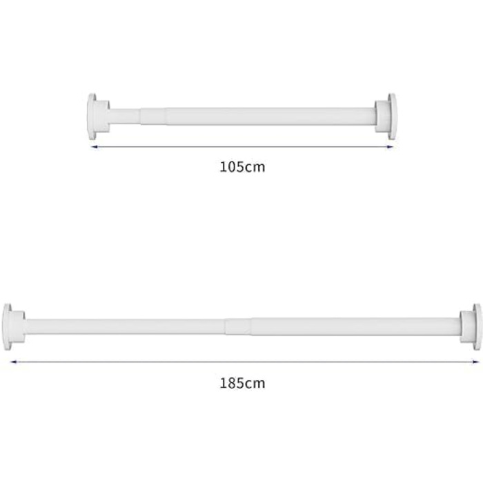 Телескопічний карниз для душу Onpira, білий, 105-185 см, без свердління