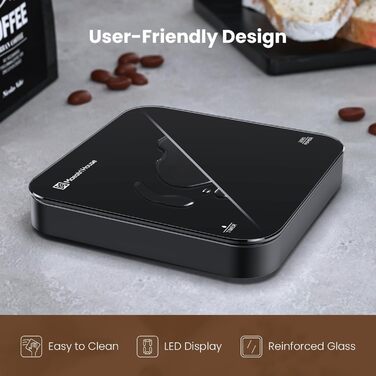 Таймерна вага для еспресо та пуроверу Maestri House Mini-Kaffeewaage 2кг/0.1г, чорна - портативні кухонні ваги з автоматичним вимірюванням часу