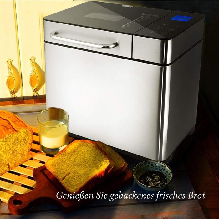 Хлібопічка Meykey Backmeister, 19 програм, 500-1000 г, 710 Вт, таймер 15 годин, підтримка тепла, оглядове вікно, LED-дисплей
