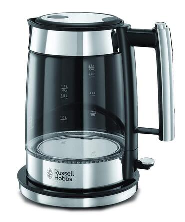 Тостер Russell Hobbs Elegance Glas/Нержавіюча сталь - для 2 скибок хліба або 1 широкої, 6 рівнів підсмажування, розморожування та підігрів, решітка для булочок