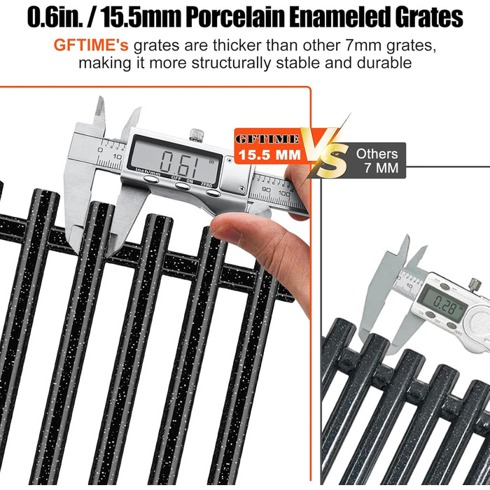 Решітка для гриля GFTIME 44x30 см, емальована, для Weber Spirit E-310/E-320/S310/S320, Genesis Silver/Gold/Platinum B/C, заміна 7525/65906/7526/7527