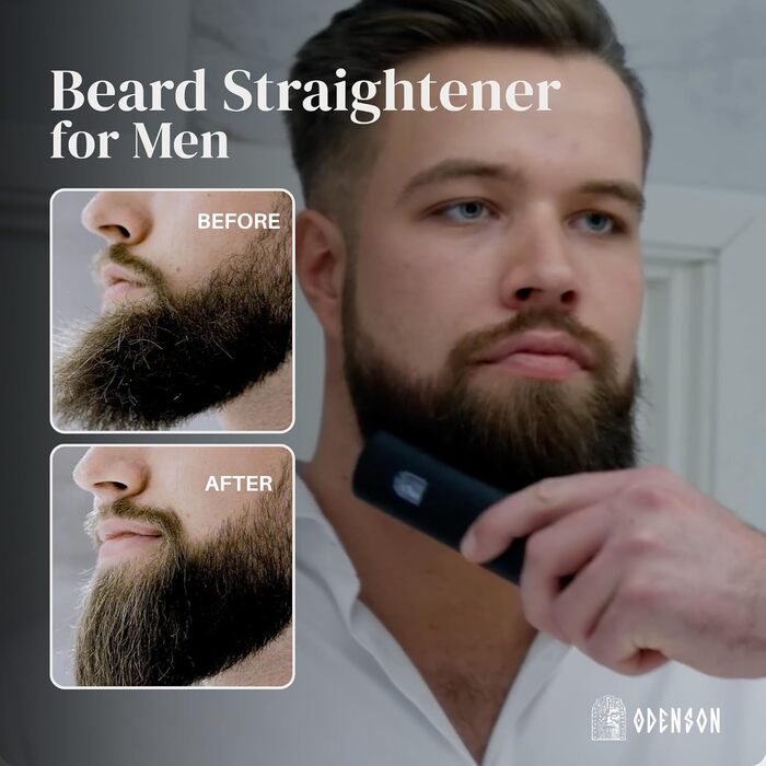 Odenson Beard Forger: бездротова нагрівальна щітка для бороди – 4 температурні режими, портативна, акумуляторна