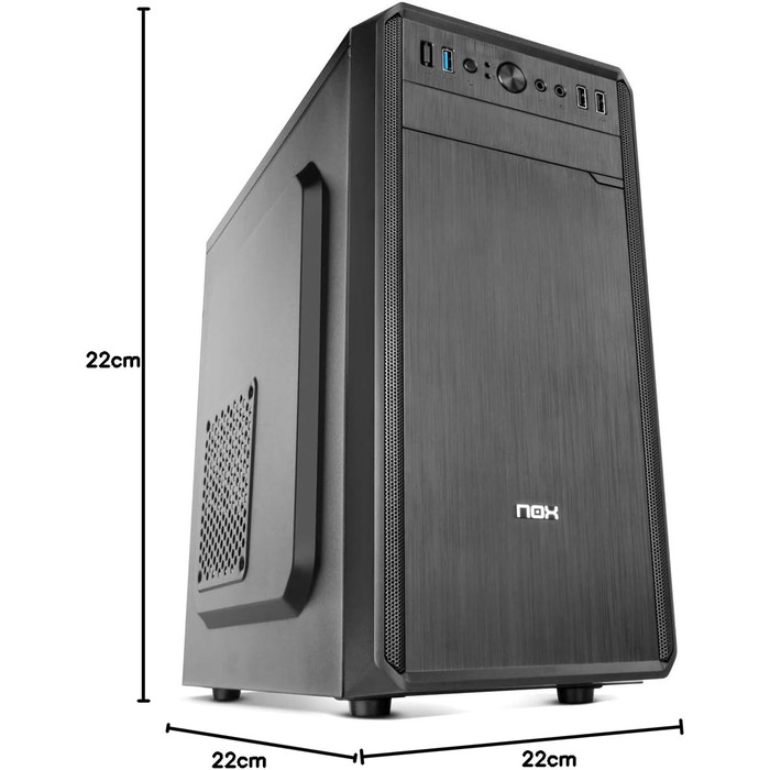 Корпус для ПК NOX Lite030 Midi-Tower, 500 Вт, чорний, Micro-ATX/Mini-ITX, для дому та офісу