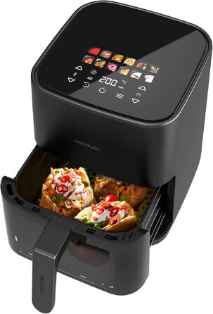 Аерофритюрниця Cecotec Cecofry & Grill Duoheat 4000, 4л, 1900Вт, з грилем та подвійним нагрівальним елементом, чорна