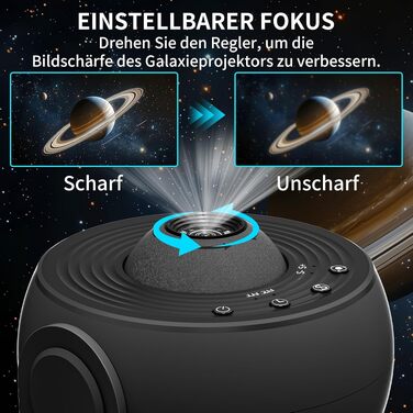 Проектор зоряного неба FlyEagle Galaxy — нічник-проектор зірок на стелю, чорний