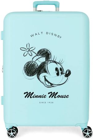 Дорожня валіза Disney Minnie Magic, середня, 70 см, синя, ABS-пластик, TSA-замок, 88 л, 4 подвійні колеса