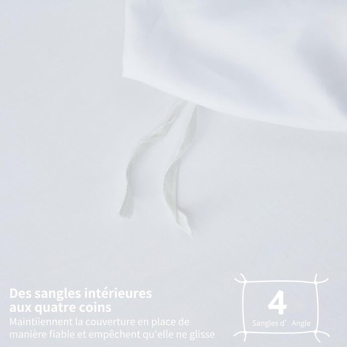 Комплект постільної білизни з бавовняного сатину Deluxe, 240x260 см, білий (підковдра + 2 наволочки 65x65 см), дихаюча тканина