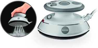 Праска Macom Enjoy & Relax 876 Iron One, парова, подвійний паровий носик, компактна, біло-сіра, міні