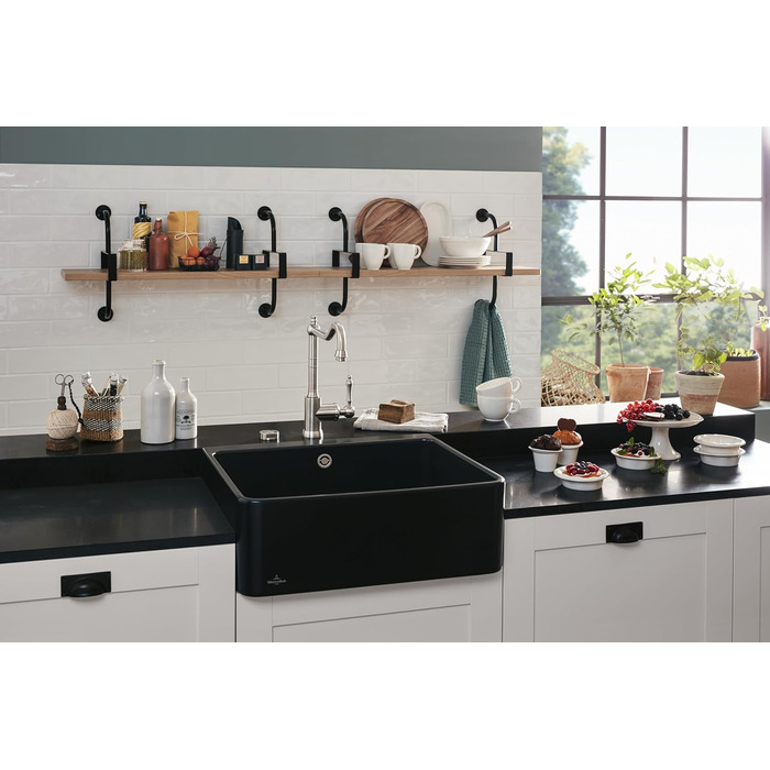 Змішувач кухонний Villeroy & Boch Avia 2.0 з керамічним картриджем, поворотний на 360°, економний, нержавіюча сталь, для низького тиску, висота виливу 235 мм