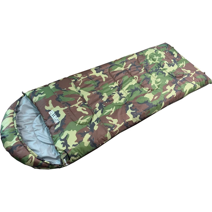 Спальний мішок EXPLORER Hunter мумія, камуфляж, до -18°C, XXL 220x80 см, для кемпінгу, риболовлі, аутдор