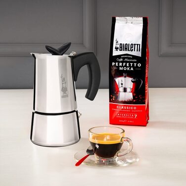 Кавоварка Bialetti Musa Induction з нержавіючої сталі для всіх типів плит, 6 чашок (270 мл), срібляста