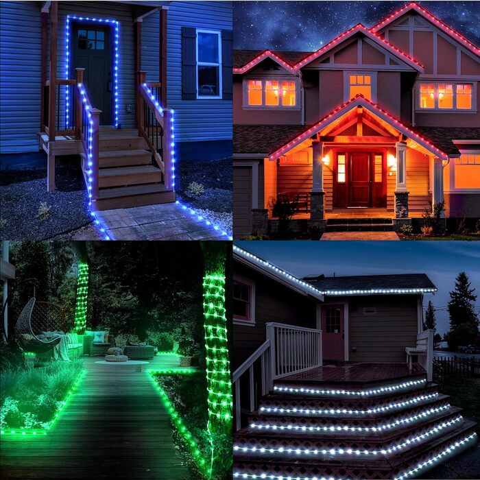 Світлодіодна гірлянда-шланг 30 м StarryEver, 300 LED, теплий білий та 24 різнокольорових, для вулиці, з пультом для саду