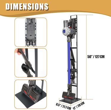 Підставка-тримач BRIGHTSHOW для пилососів Dyson V15, V11, V10, V8, V7, V6 — металева док-станція для зберігання аксесуарів бездротового вертикального пилососа