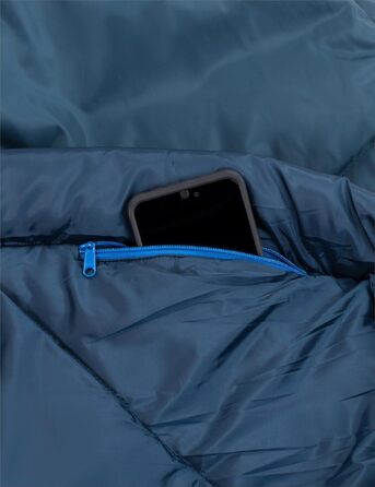 Трисезонний спальний мішок VAUDE Sioux 800 II (синій) для кемпінгу та туризму, синтетичний, температурний режим 2°C – 8°C, 220x80 см, блискавка справа