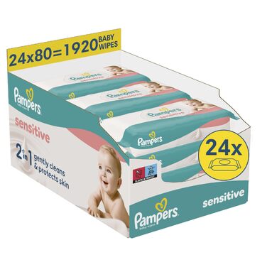 Вологі серветки для дітей Pampers Sensitive, гіпоалергенні, 30 шт.