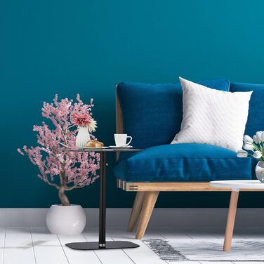 Скляний журнальний столик Relaxdays з металу, 54,5x44,5x29,5 см, чорний, для вітальні, із заокругленими кутами