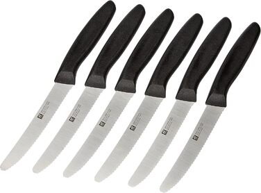 Набір ножів ZWILLING Gourmet 7-тг. та 6-тг. з бруском, нержавіюча сталь, Twin Grip, чорно-коричневі ручки