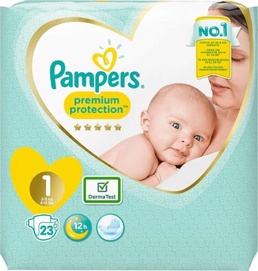 Підгузки Pampers розмір 1 (2-5 кг), 100 шт (2 упаковки по 50 шт), місячний запас
