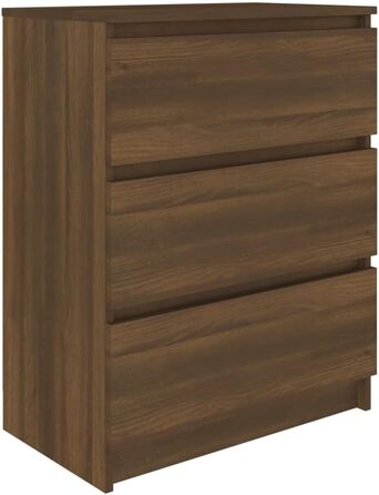 Комод vidaXL з 3 шухлядами, шафа для вітальні, дуб коричневий, 60x35x76 см, ДСП