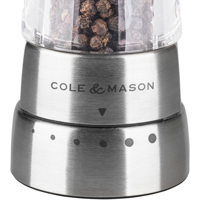 Перцемолка Cole & Mason Derwent зі сталі та акрилу, регульований помол, 190 мм, серія Precision+