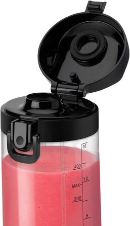 Портативний блендер Nutribullet 475 мл, BPA-free Tritan, міні-міксер з 4-лезовим ножем з нержавіючої сталі, USB-C зарядка, багаторазове використання, чорний