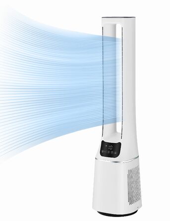 Midea MFP-120 (WH) 2-в-1: Охолоджуючий вентилятор-очищувач повітря з LED дисплеєм та пультом, 38 дБ, CADR 120 м³/год, білий