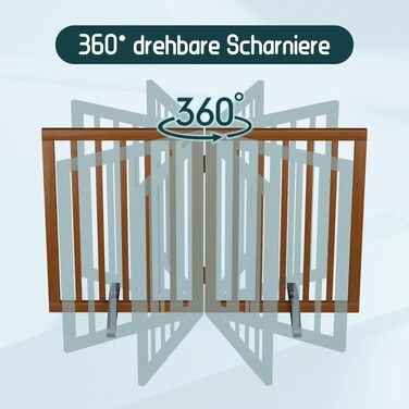 Загородження для тварин Semiocthome з бамбука, 90x61 см, 2 панелі, для собак та цуценят, складне, для дверей та сходів, колір горіх