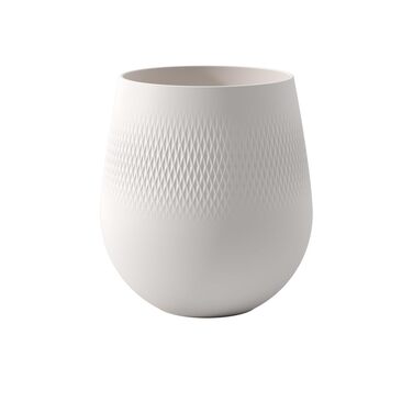 Ваза Villeroy & Boch Collier Blanc, квадратна, 20.5 x 20.5 x 22.5 см, преміум фарфор, білий, сучасний дизайн