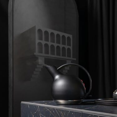 Електрочайник Bugatti Giulietta 1,2 л, нержавіюча сталь 18/10, матовий чорний, знімний фільтр від накипу, дизайнерський