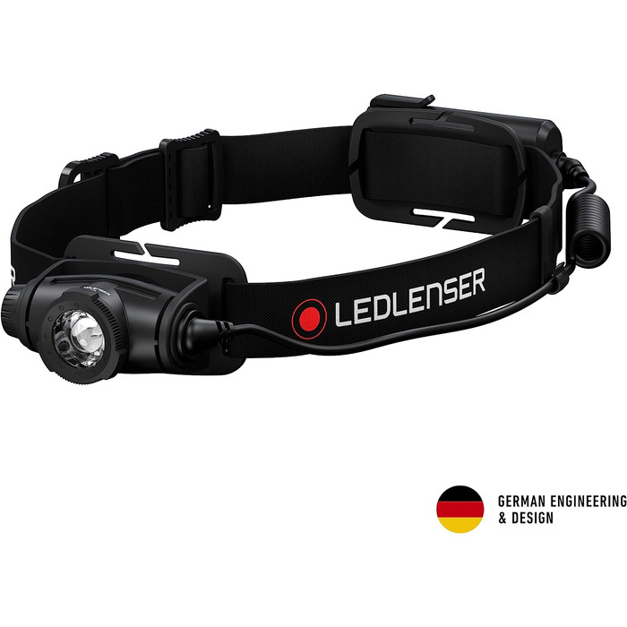 Налобний ліхтар Ledlenser H5 Core, 350 люмен, IP67, фокусування, на батарейках AA, дальність 160 м