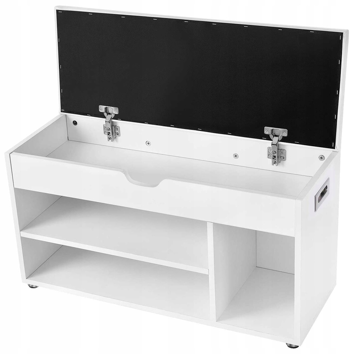 Обувниця з сидінням Songmics, 80 x 44 x 30 см, біла