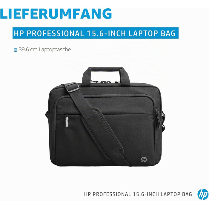 Сумка-чохол для ноутбука HP Professional до 15.6 дюймів, водовідштовхуюча, з RFID-захистом та подвійними замками, чорна