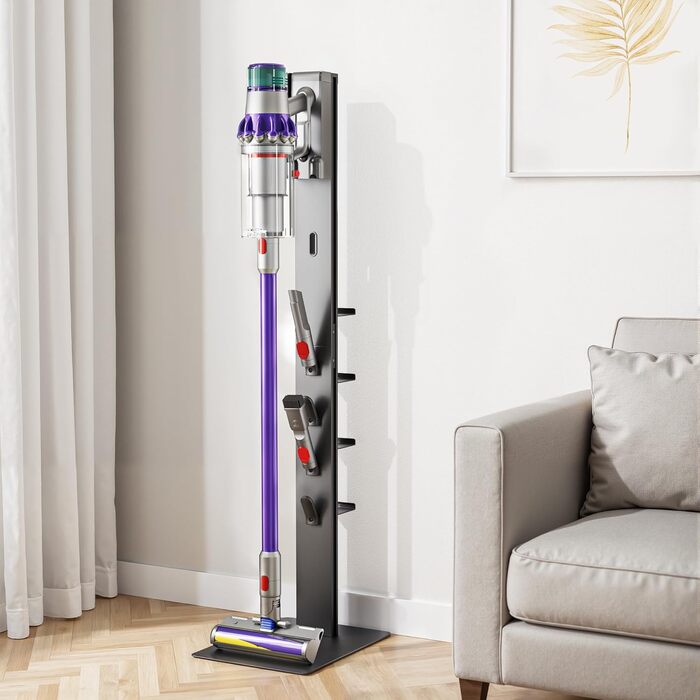 Підставка для акумуляторного пилососа Dyson з 4 гаками та 4 полицями (Gen5, V15, V12, V11, V10, V8, V7, V6) без свердління