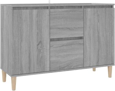Комод vidaXL з 2 шухлядами і 2 дверцятами, сіро-дубовий Sonoma, 103,5x35x70 см, деревостружкова плита, багатофункціональна тумба для вітальні чи спальні