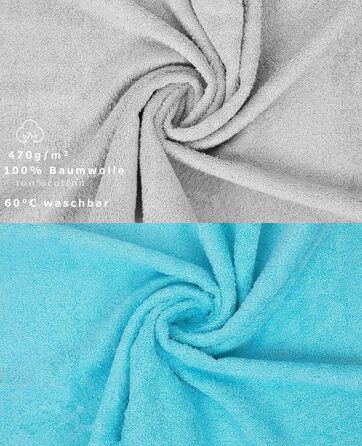 Набір гостьових рушників Betz 10 шт. преміум, 100% бавовна, 30x50 см, сірий та бірюзовий