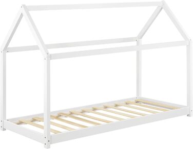 Дитяче ліжко Netstal Hausbett Bodenbett з сосни, 90x200 см, білий колір, без матрацу